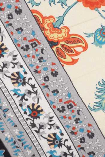 Shingora_Grey Printed Paisley And Floral Stole _at_Aza_Fashions