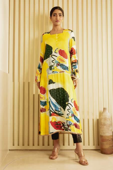 SAKSHAM & NEHARICKA Abstract Print Kurta 