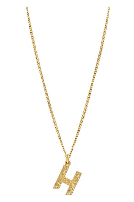 Necklaces and Pendants - Diamond Initial H Pendant Yellow Gold - PD269YG-H