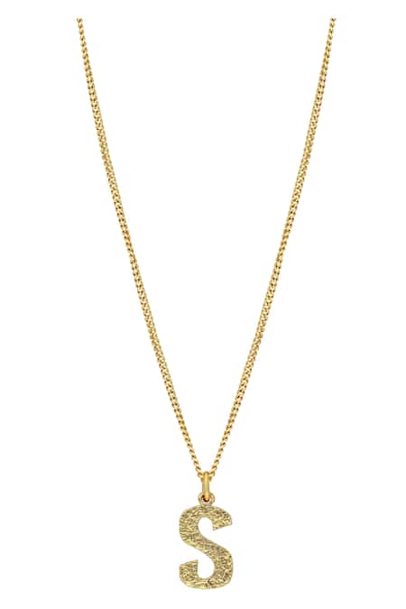 18K Real Gold Letter S Necklace – Hamsa Gold