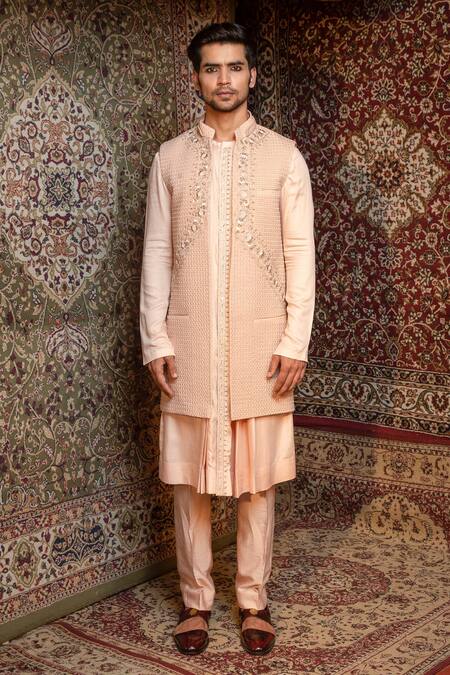 Ankur J Embroidered Bundi & Kurta Set 