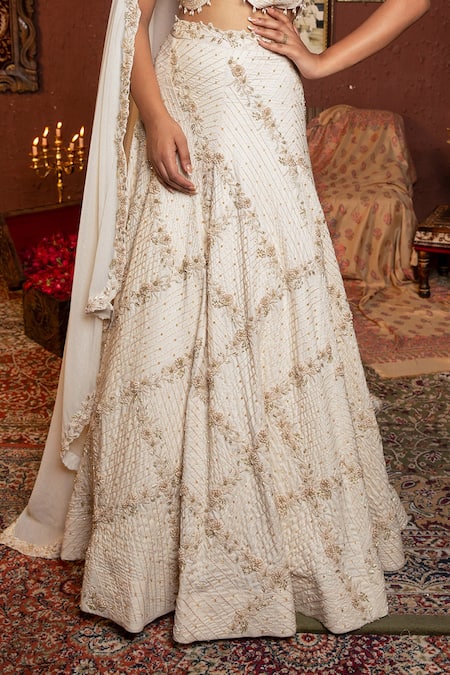 Miraculous Royal Cream Bridal Wear Lehenga Choli In Silk SFIN229 –  ShreeFashionWear