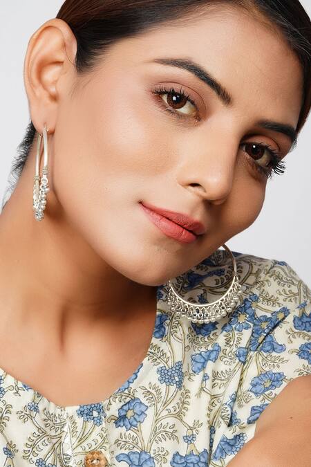 Shop_Palace Of Silver_Silver Plated Handcrafted Ghungroo Drop Earrings_Online_at_Aza_Fashions