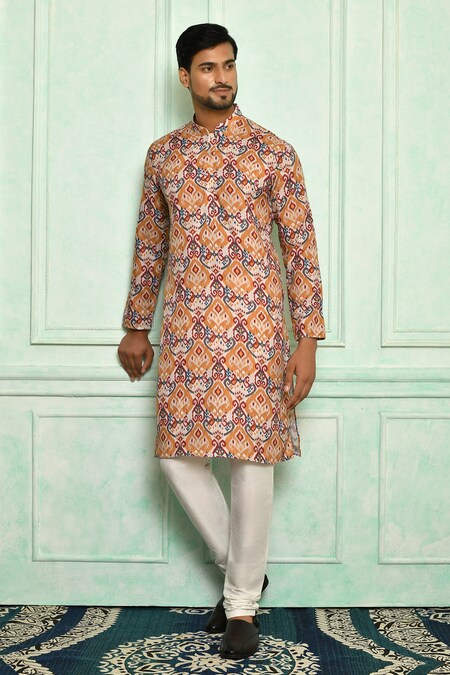 Adara Khan Multi Color Soft Cotton Floral And Paisley & Pattern Kurta