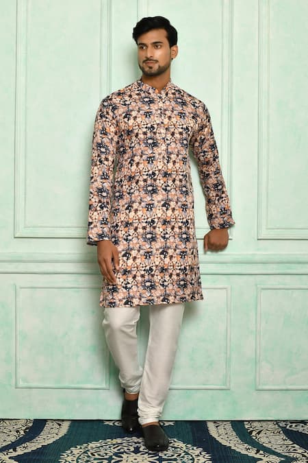 Adara Khan Multi Color Soft Cotton Abstract Pattern Kurta