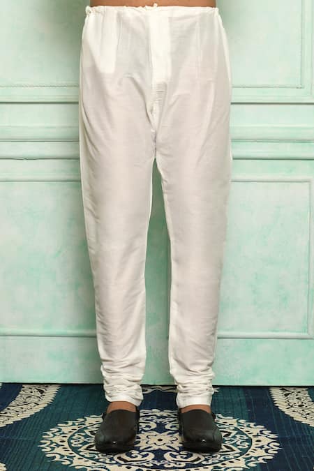 Arihant Rai Sinha_Grey Cotton, , Chanderi Embroidery Floral Pattern Kurta Set_at_Aza_Fashions