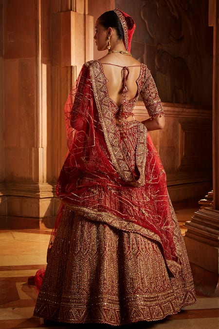 Nitika Gujral Raw Silk Embroidered Bridal Lehenga Set 