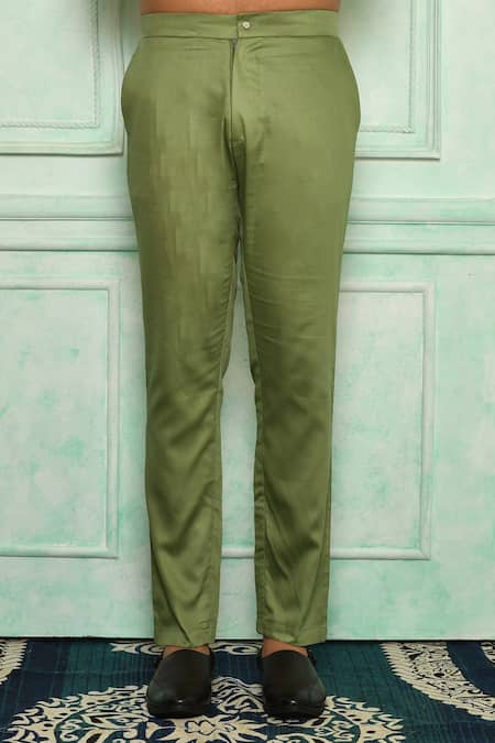 Stretch Gabardine Trousers - Olive Green – Feature