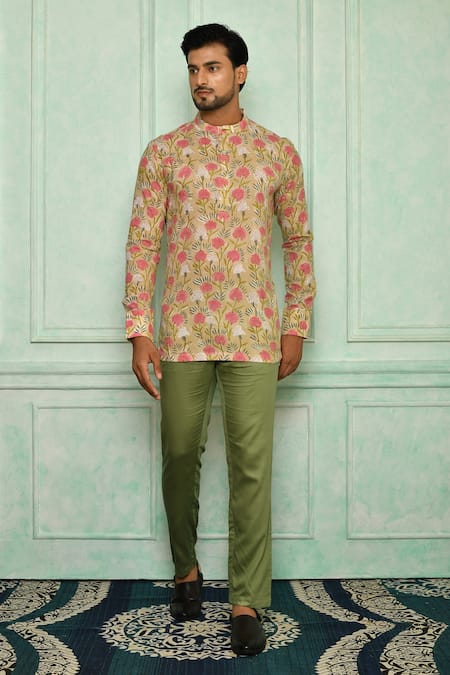 Pranay Baidya Floral Print Short Kurta Set 