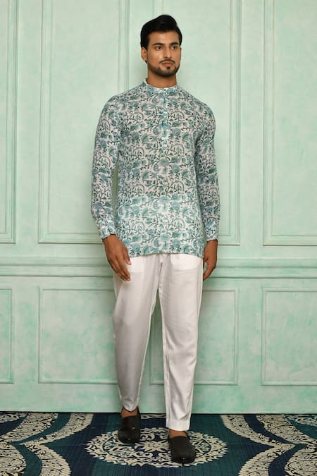 Pranay Baidya Floral Print Short Kurta Set 