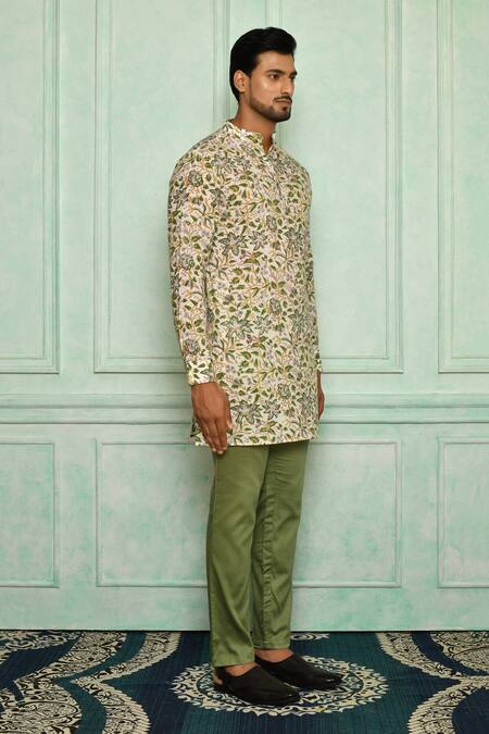 Buy Pranay Baidya White , Malai Floral Print Kurta Set Online at Aza Fashions Buy_Pranay Baidya_White , Malai Floral Print Kurta Set _Online_at_Aza_Fashions