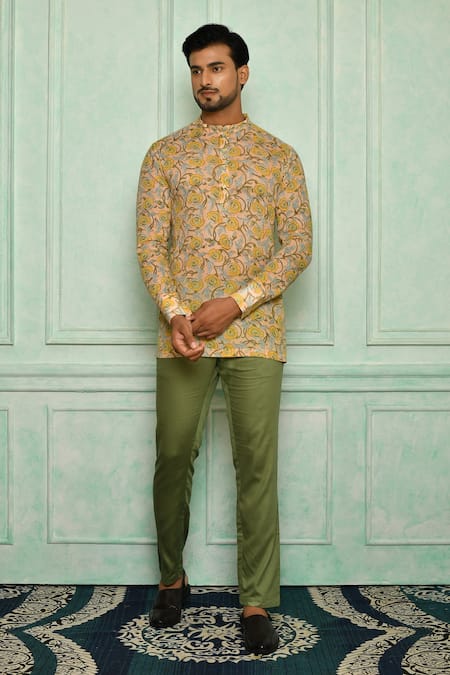 Pranay Baidya Floral Print Short Kurta Set 