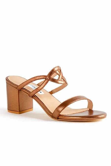 Oceedee_Brown Diana Slip On Style Block Heels_Online_at_Aza_Fashions