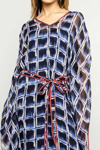 Anmol Kakad_Blue Abiba Geometric Pattern Kaftan Dress_at_Aza_Fashions