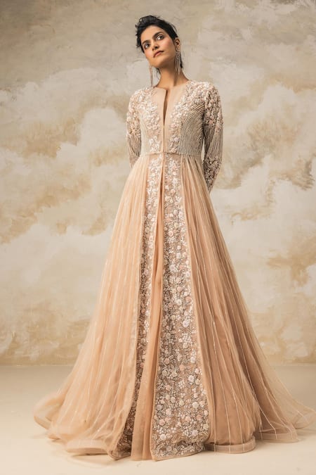 Beautiful Front Open Gown Dress - Fab By Amirah