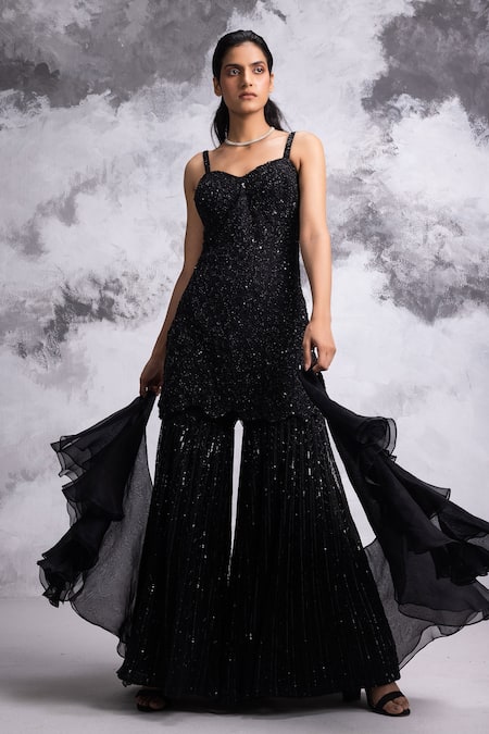 COUTURE BY NIHARIKA Embroidered Kurta Sharara Set 