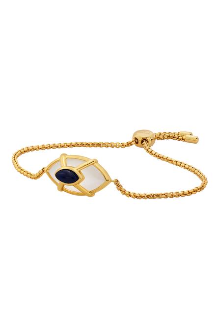Buy_Isharya_Blue Rock Crystal Evil Eye Saphire Double Bracelet_Online_at_Aza_Fashions