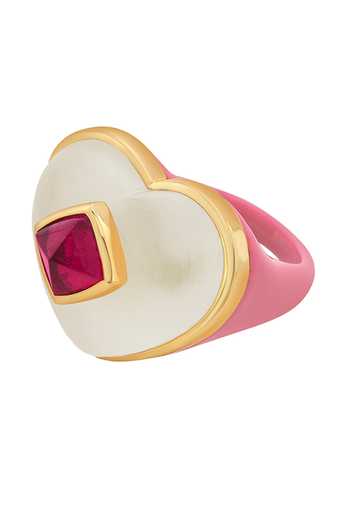 Isharya_Pink Rock Crystal Roseate Hydro Ring_Online_at_Aza_Fashions