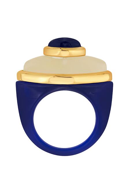 Buy_Isharya_Blue Rock Crystal Evil Eye Saphire Doublet Ring_Online_at_Aza_Fashions