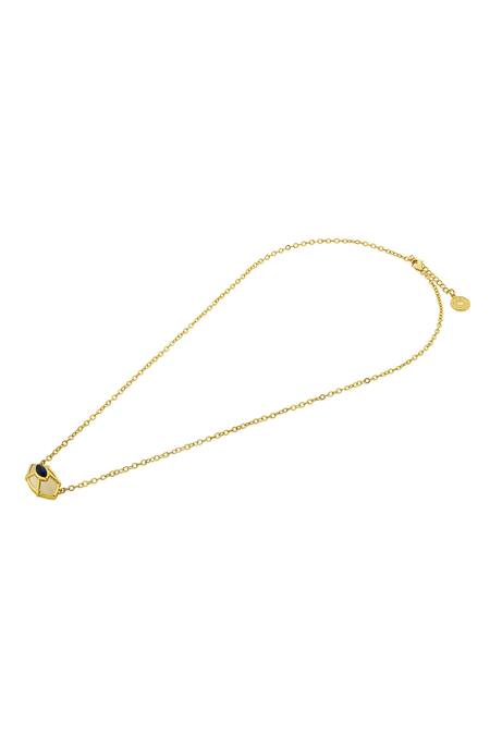 Isharya_Blue Rock Crystal Evil Eye Saphire Doublet Necklace_Online_at_Aza_Fashions