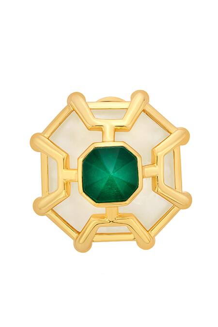 Shop_Isharya_Multi Color Rock Crystal Armour Doublet Statement Stud_Online_at_Aza_Fashions