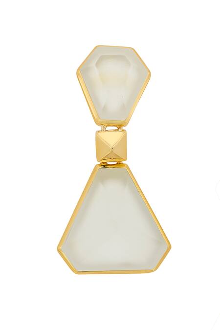 Shop_Isharya_White Rock Crystal Hourglass Earrings_Online_at_Aza_Fashions