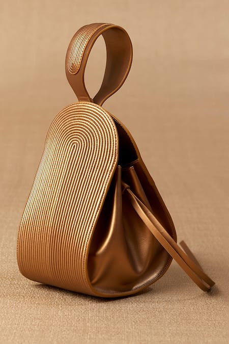 Buy Ampm Gold Crystals Nesara Structured Bucket Bag Online at Aza Fashions Buy_Ampm_Gold Crystals Nesara Structured Bucket Bag _Online_at_Aza_Fashions