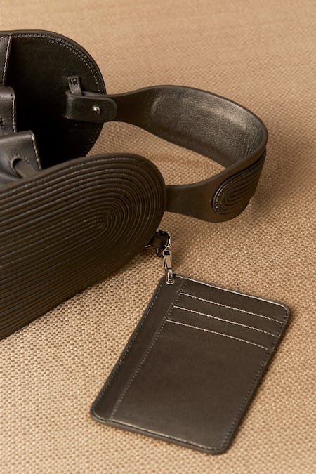 Buy_Ampm_Grey Crystals Nesara Structured Bucket Bag _Online_at_Aza_Fashions