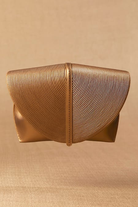Ampm_Gold Myah Cord Work Mini Clutch _Online_at_Aza_Fashions