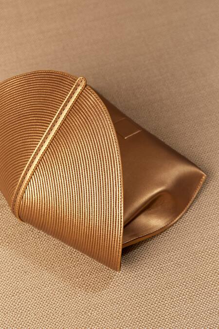 Shop_Ampm_Gold Myah Cord Work Mini Clutch _Online_at_Aza_Fashions
