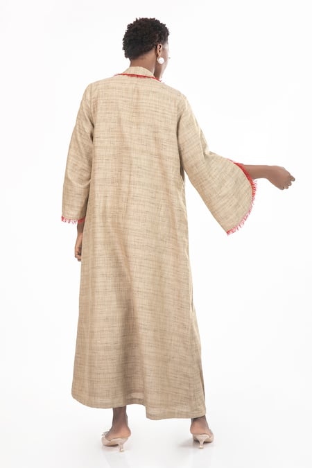 House Of Thl Rihana Frayed Jacket Abaya With Dress 