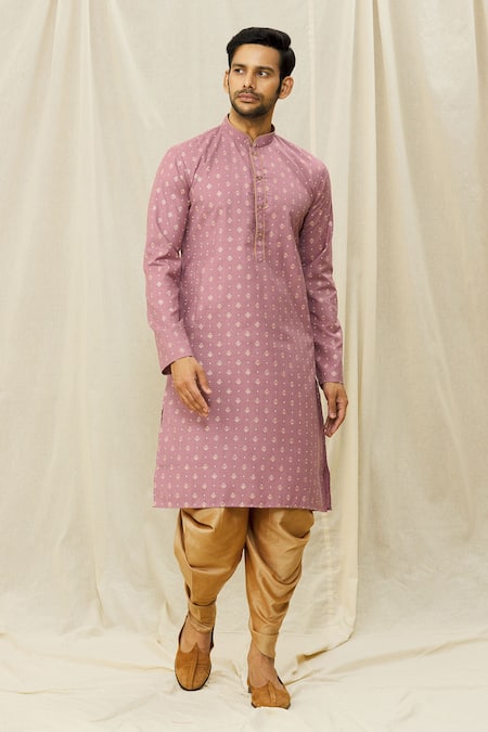 Buy Arihant Rai Sinha Pink Handloom Cotton Digital Print Kurta Online at Aza Fashions Buy_Arihant Rai Sinha_Pink Handloom Cotton Digital Print Kurta _Online_at_Aza_Fashions