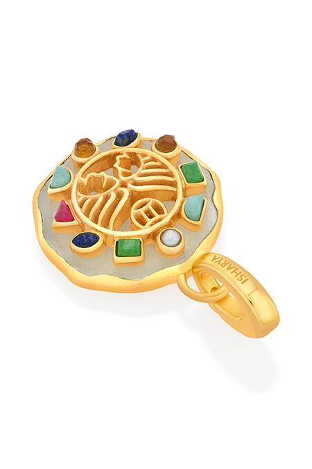 Buy_Isharya_Multi Color White Jade Gemini Zodiac Charm_Online_at_Aza_Fashions