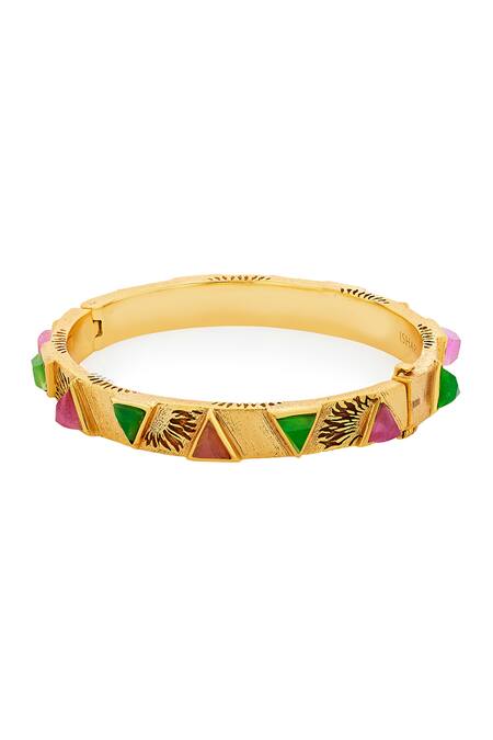 Isharya_Multi Color Green Jade Venus Cuff_Online_at_Aza_Fashions
