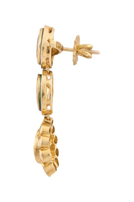 Shop Ivorine Gold Plated Crystals, Diamonds Geometric Shaped Earrings Online at Aza Fashions Shop_Ivorine_Gold Plated Crystals, Diamonds Geometric Shaped Earrings _Online_at_Aza_Fashions