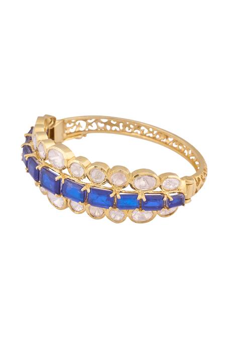 Shop_Ivorine_Blue Embellished Geometric Shaped Bracelet _Online_at_Aza_Fashions