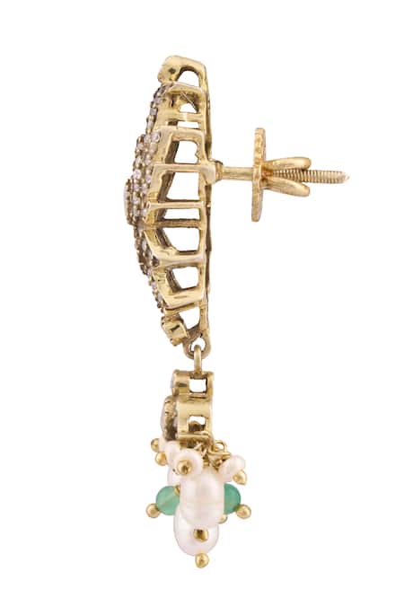 Buy_Ivorine_Gold Plated Embellished Stone Choker Set _Online_at_Aza_Fashions