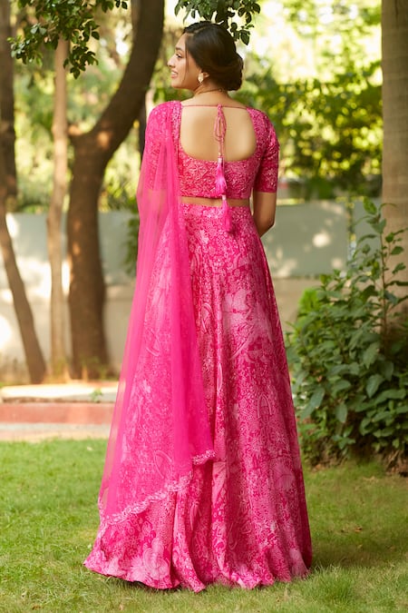 Ankita Dharman Abstract Floral Print Lehenga Set 