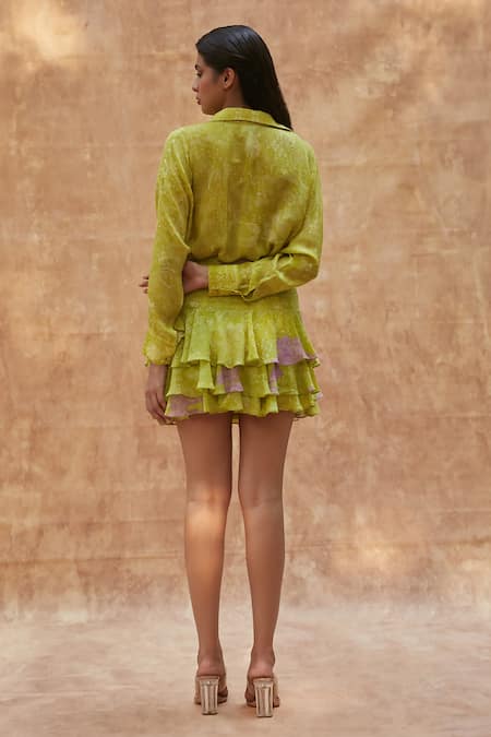 Ankita Dharman Spring Printed Ruffle Skirt 