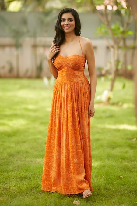 Ankita Dharman Flame Lily Maxi Dress 