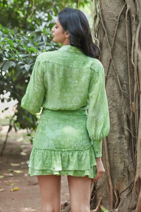 Ankita Dharman Laurel Leaf Pattern Skirt 