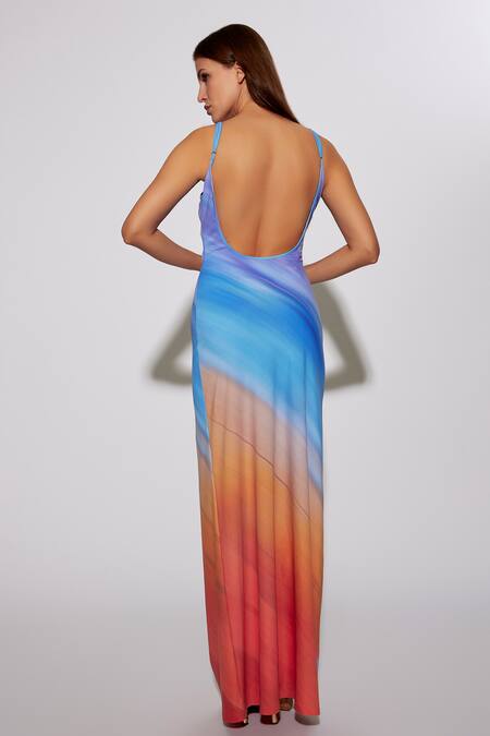 Shop Deme By Gabriella Multi Color Viscose Embroidery Round Neck Block Slip Dress at Aza Fashions Shop_Deme By Gabriella_Multi Color Viscose Embroidery Round Neck Block Slip Dress_at_Aza_Fashions