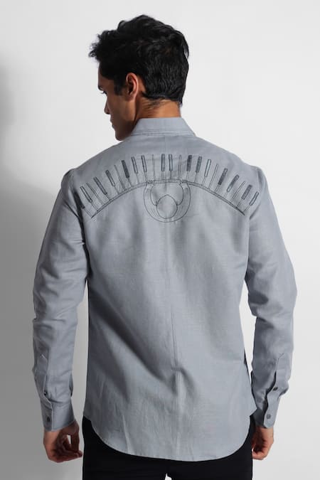 PAARSH Embroidered Pianist Pattern Shirt 