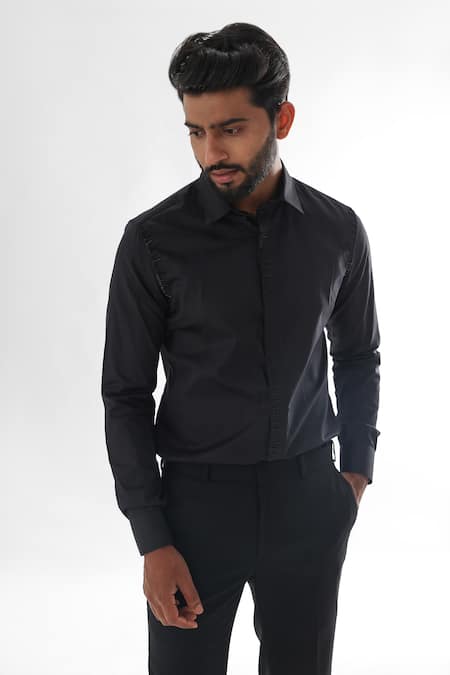 Paarsh Placed Cutdana Embroidered Shirt 