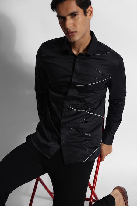 Paarsh Leather Cord Embroidered Shirt 