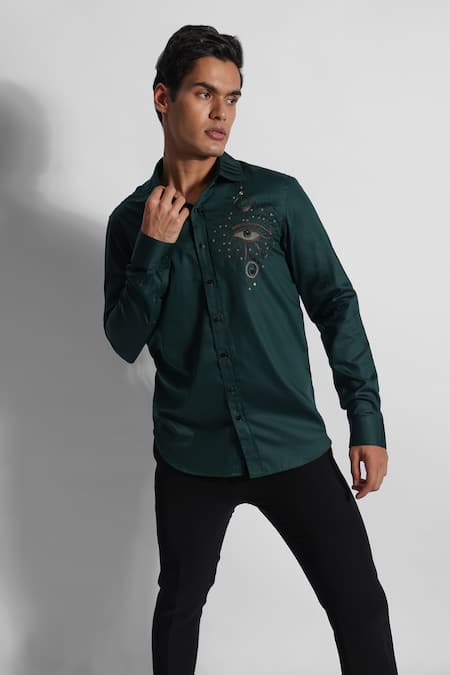 Paarsh Eye Of Horus Embroidered Shirt 