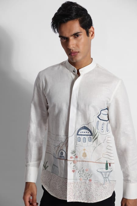 Paarsh Threadwork Santorini Pattern Shirt 