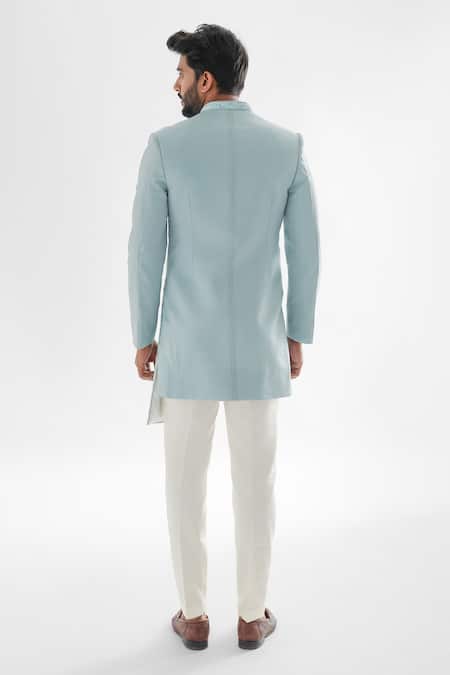 PAARSH Xanthos Asymmetric Panels Embroidered Achkan With Pant 