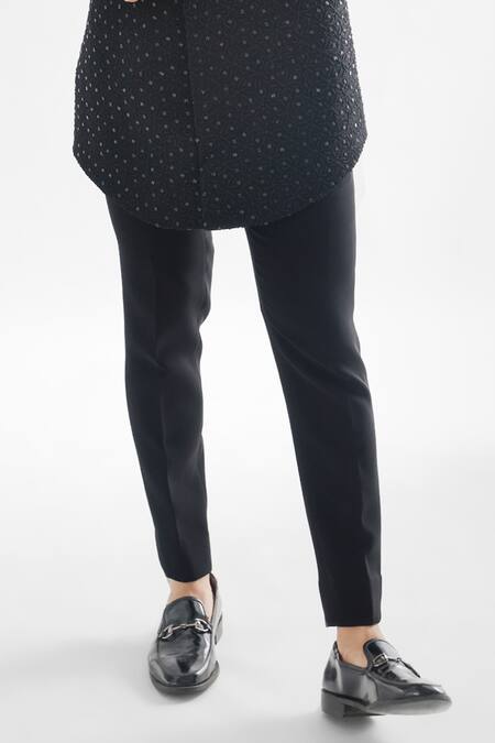 PAARSH Blue Cotton, Terrycloth Crystals, Embroidery Anant Embellished Achkan With Pant Online at Aza Fashions PAARSH_Blue Cotton, Terrycloth Crystals, Embroidery Anant Embellished Achkan With Pant _Online_at_Aza_Fashions