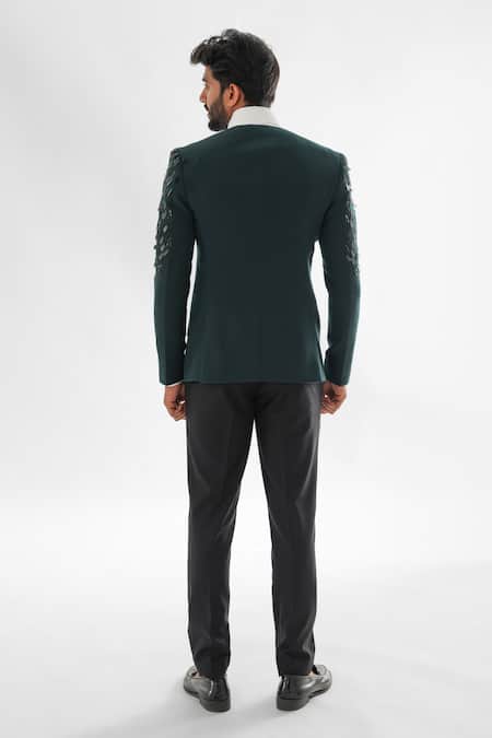 PAARSH Dew Sequin Tasselled Tuxedo With Pant 